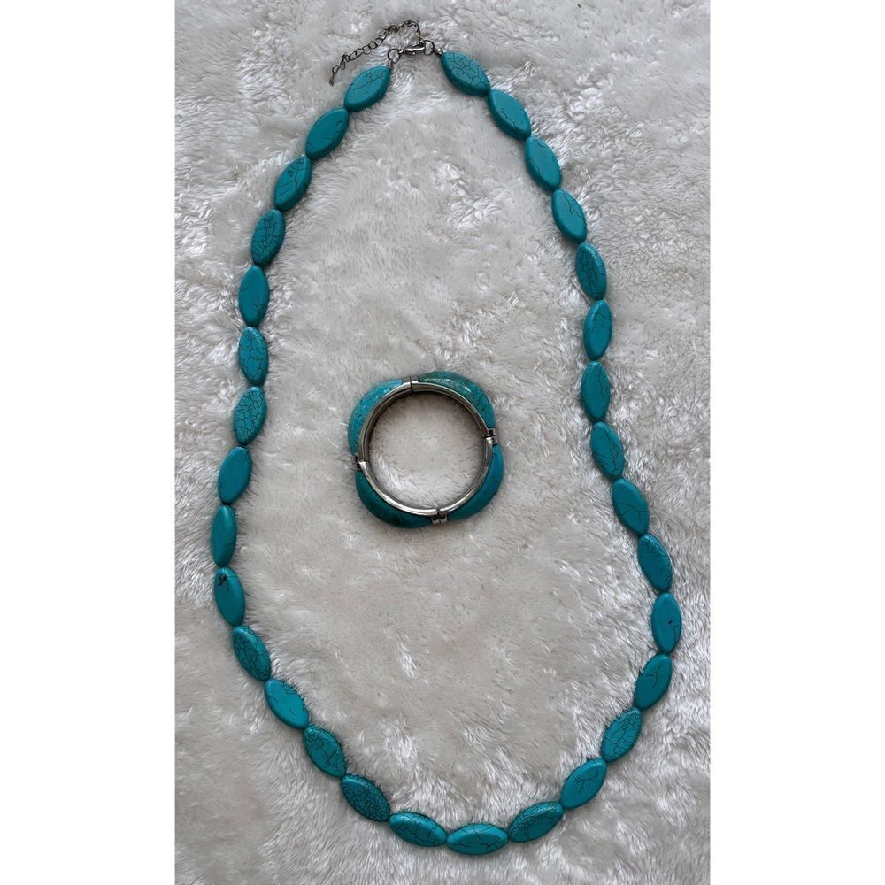 Cookie Lee Turquoise Necklace & Bracelet Set